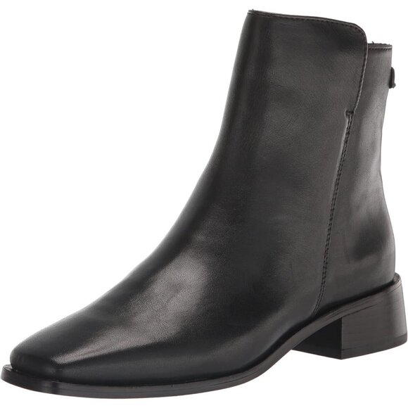 Sam Edelman Boots Womens 7 M Thatcher Side Zip Ankle Bootie Black Leather NEW - Picture 1 of 13